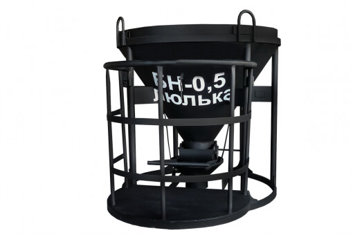 Бадья вертикальная с воронкой, лотком и люлькой БН-0,5 500 л